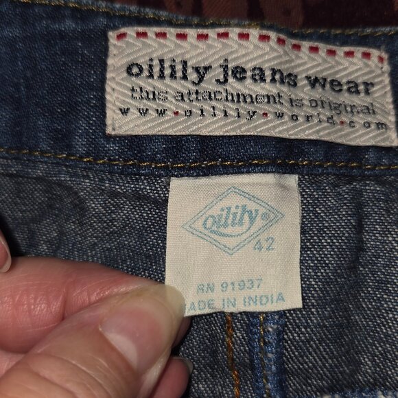 Oilily Denim Ruffle Lace Hemmed Skirt Woman's Size 42 US Size 10 - Picture 8 of 8